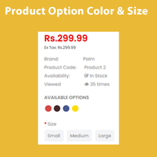Product Option Color & Size Combination Pro