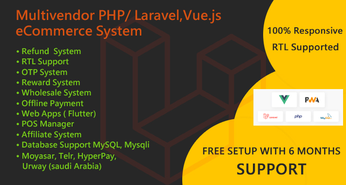 Single & Multi-Vendor Laravel eCommerce System